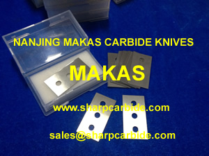 three holes carbide razor blades with square corner